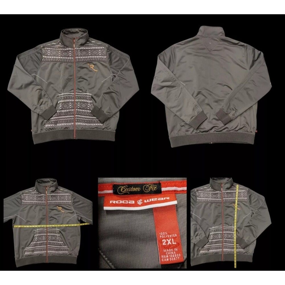 Women Y2K Rocawear Custom Fit Jacket Sweater Panels Full Zip 2XL Street Wear